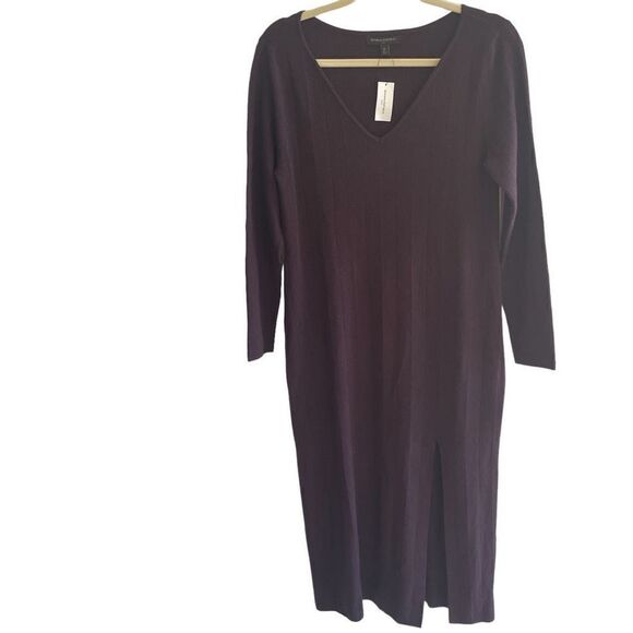 New Banana Republic Plum Wine Midi Long Sleeve Sweater Dress Women’s Size Medium - Picture 1 of 4